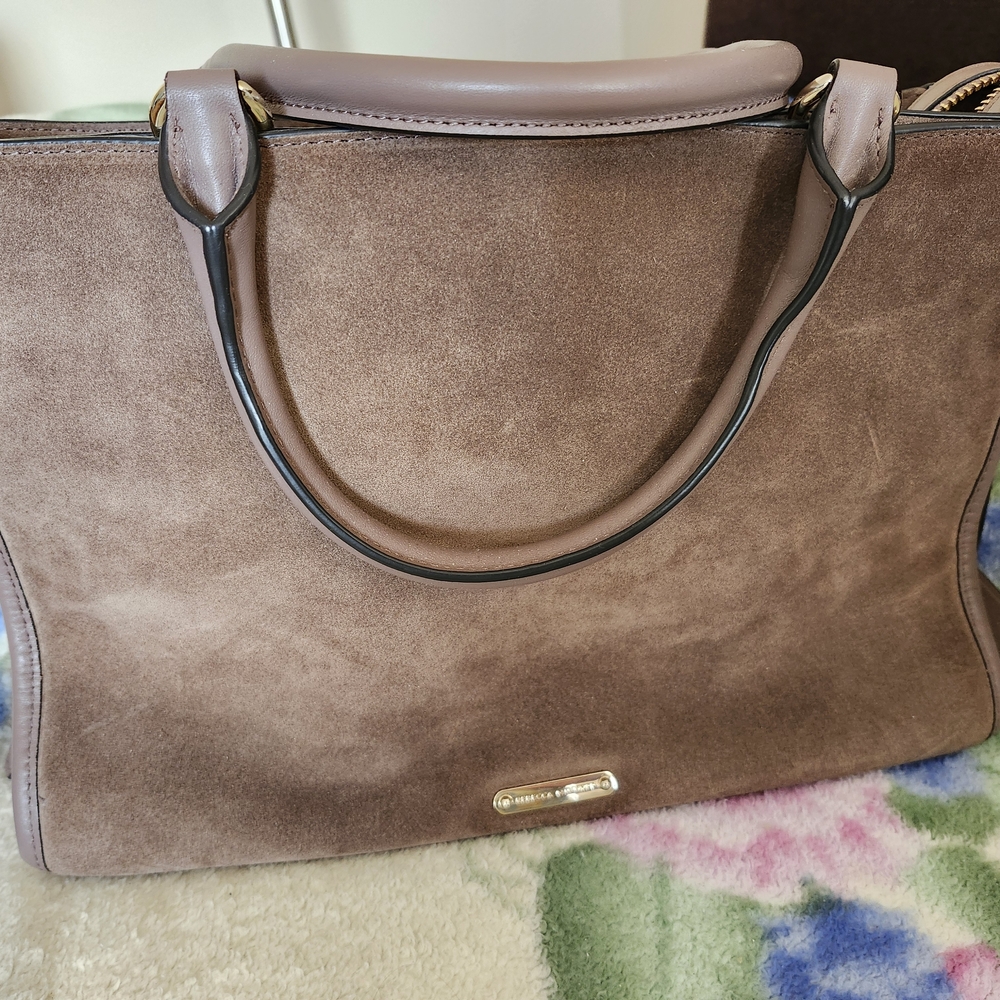 Rebecca Minkoff Taupe Suede Shoulder Bag $89